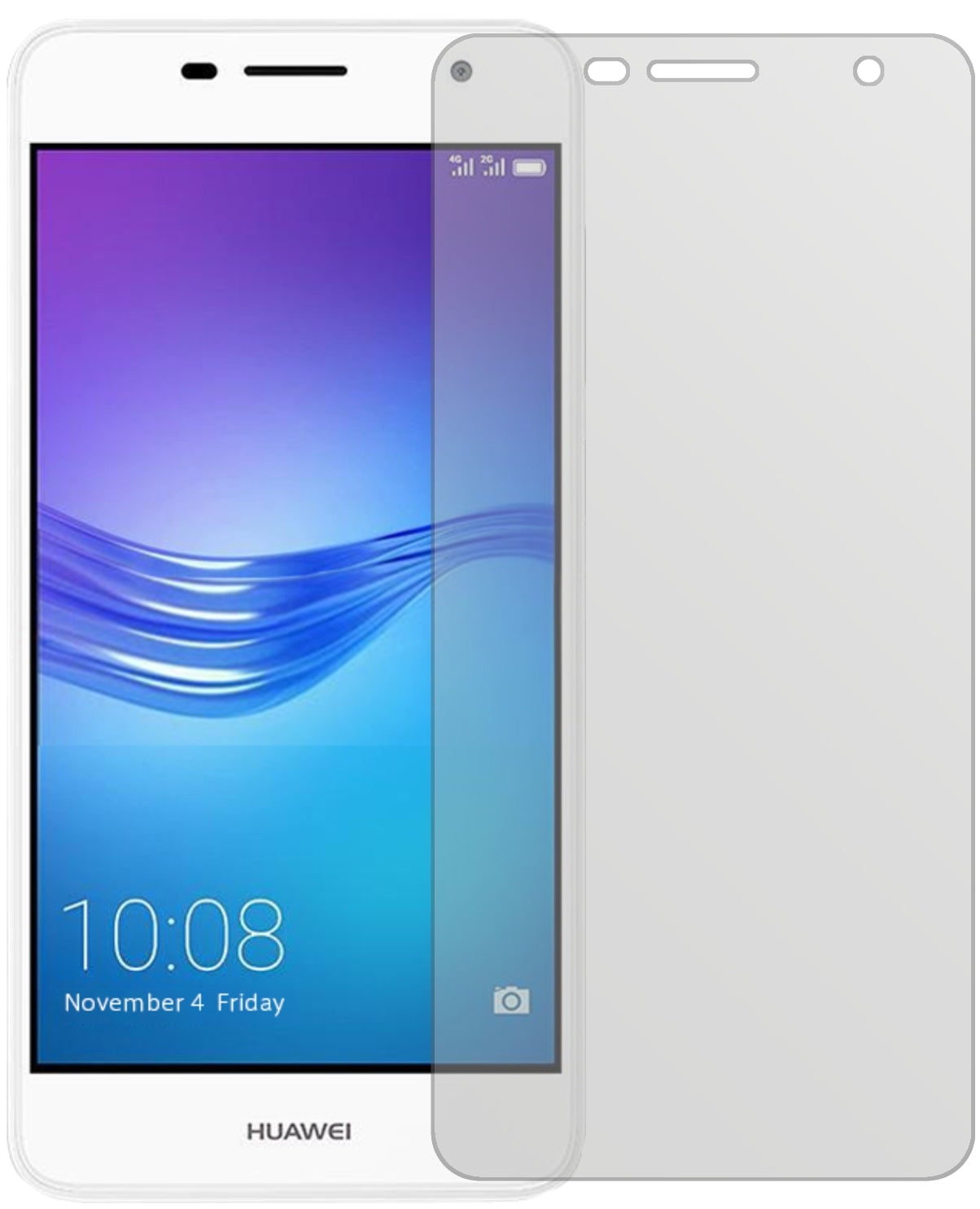 HuaweiEnjoy 7 Plus mit aufgebrachter dipos Displayschutzfolie, die lästige Fingerabdrücke minimiert