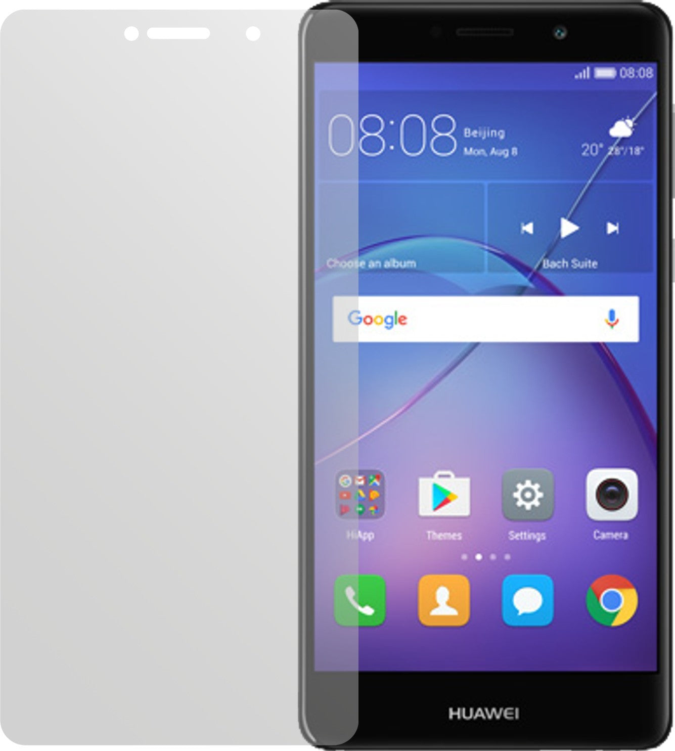 HuaweiMate 9 Lite mit aufgebrachter dipos Displayschutzfolie, die lästige Fingerabdrücke minimiert