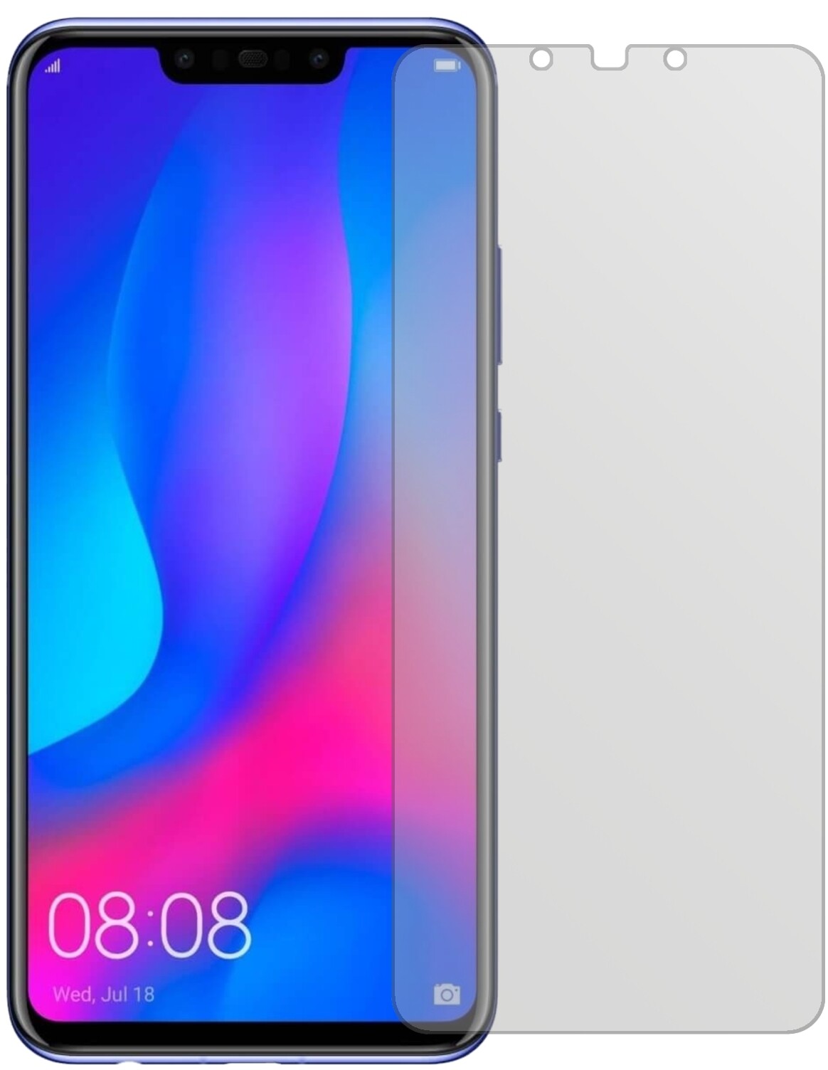 HuaweiNova 3i mit aufgebrachter dipos Displayschutzfolie, die lästige Fingerabdrücke minimiert