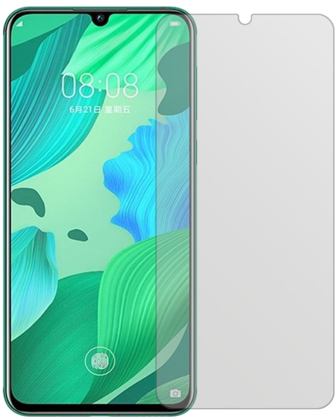 Huaweinova 5 Pro mit aufgebrachter dipos Displayschutzfolie, die lästige Fingerabdrücke minimiert
