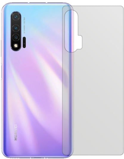 Huaweinova 6 Rückseite mit aufgebrachter dipos Displayschutzfolie, die lästige Fingerabdrücke minimiert