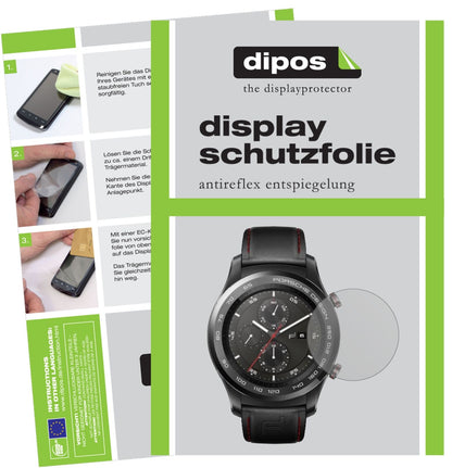 HuaweiOriginal Porsche Design Smartwatch P9820 mit aufgebrachter dipos Displayschutzfolie, die lästige Fingerabdrücke minimiert