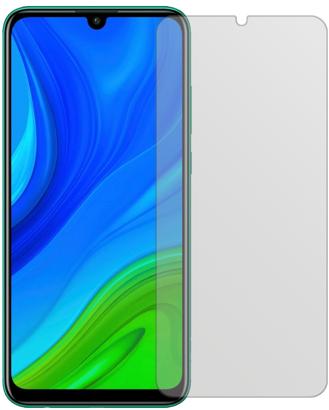 HuaweiP Smart (2020) mit aufgebrachter dipos Displayschutzfolie, die lästige Fingerabdrücke minimiert