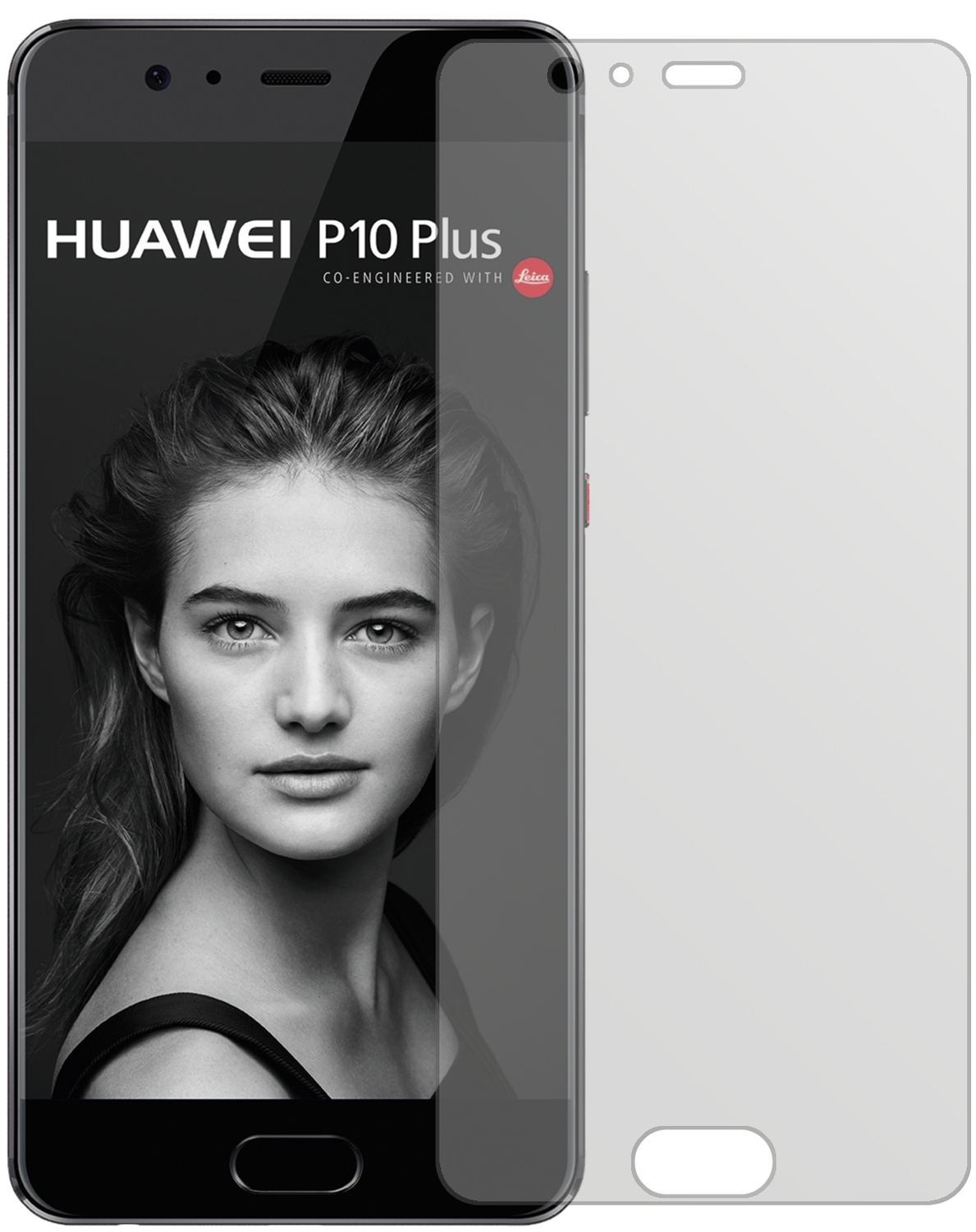 HuaweiP10 Plus mit aufgebrachter dipos Displayschutzfolie, die lästige Fingerabdrücke minimiert