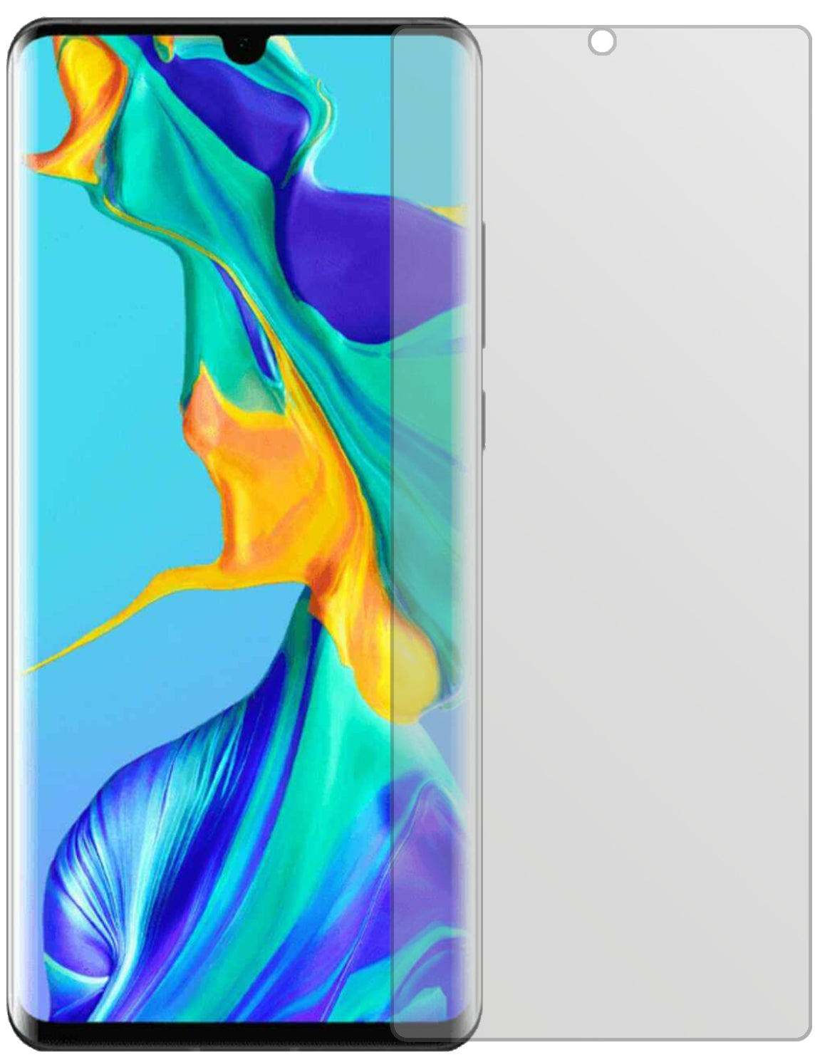 HuaweiP30 Pro (2020) mit aufgebrachter dipos Displayschutzfolie, die lästige Fingerabdrücke minimiert