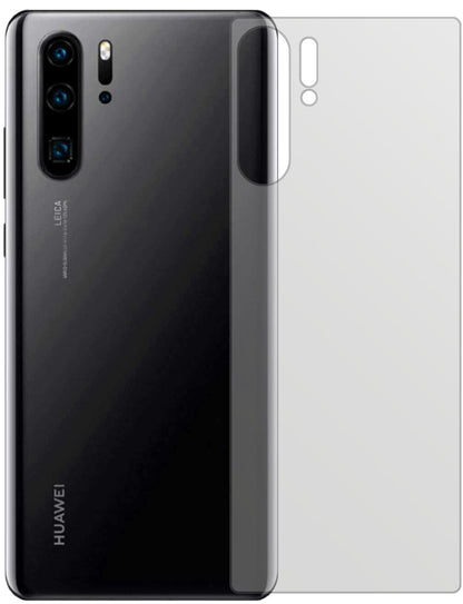 HuaweiP30 Pro New Edition Rückseite mit aufgebrachter dipos Displayschutzfolie, die lästige Fingerabdrücke minimiert