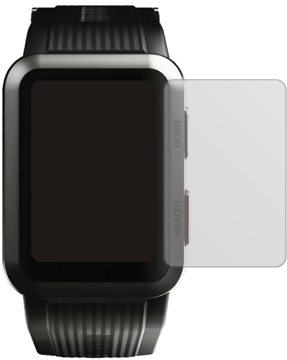 HuaweiWatch D mit aufgebrachter dipos Displayschutzfolie, die lästige Fingerabdrücke minimiert
