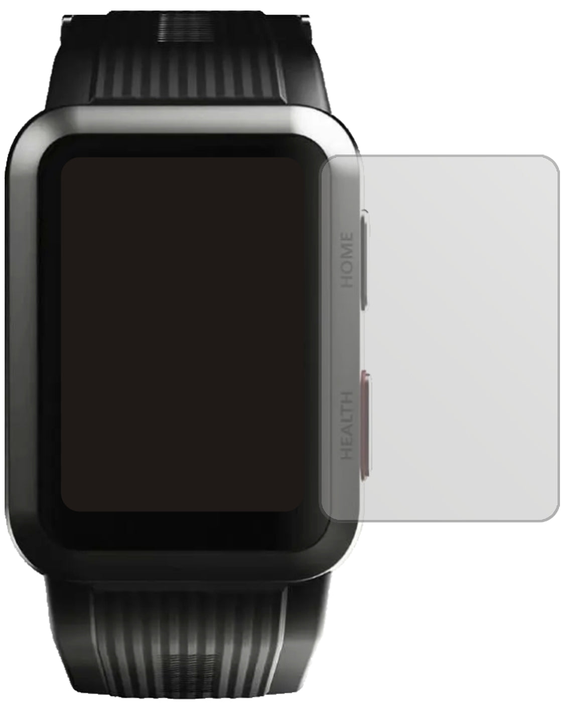 HuaweiWatch D mit aufgebrachter dipos Displayschutzfolie, die lästige Fingerabdrücke minimiert