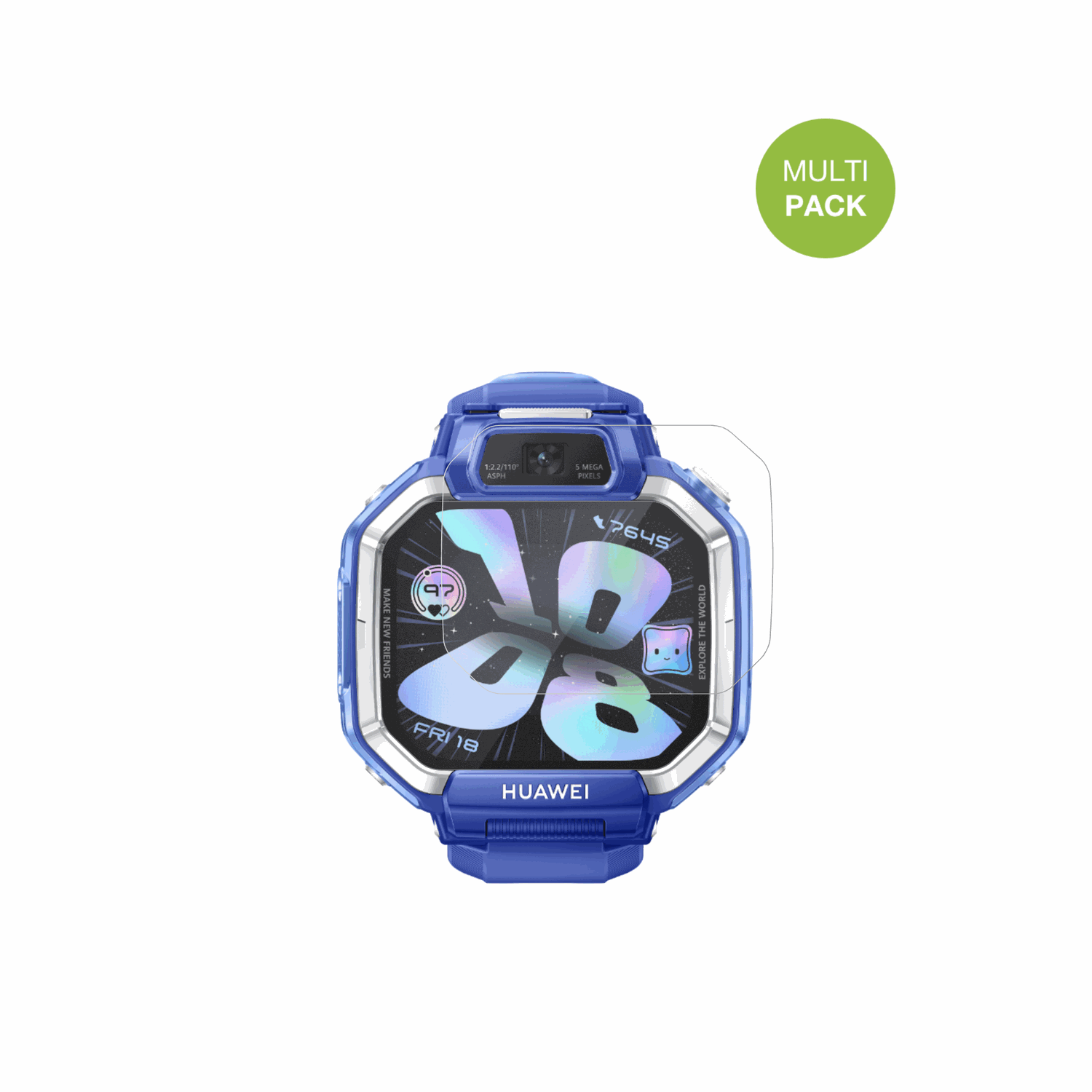 HuaweiWatch Kids X1 mit aufgebrachter dipos Displayschutzfolie, die lästige Fingerabdrücke minimiert