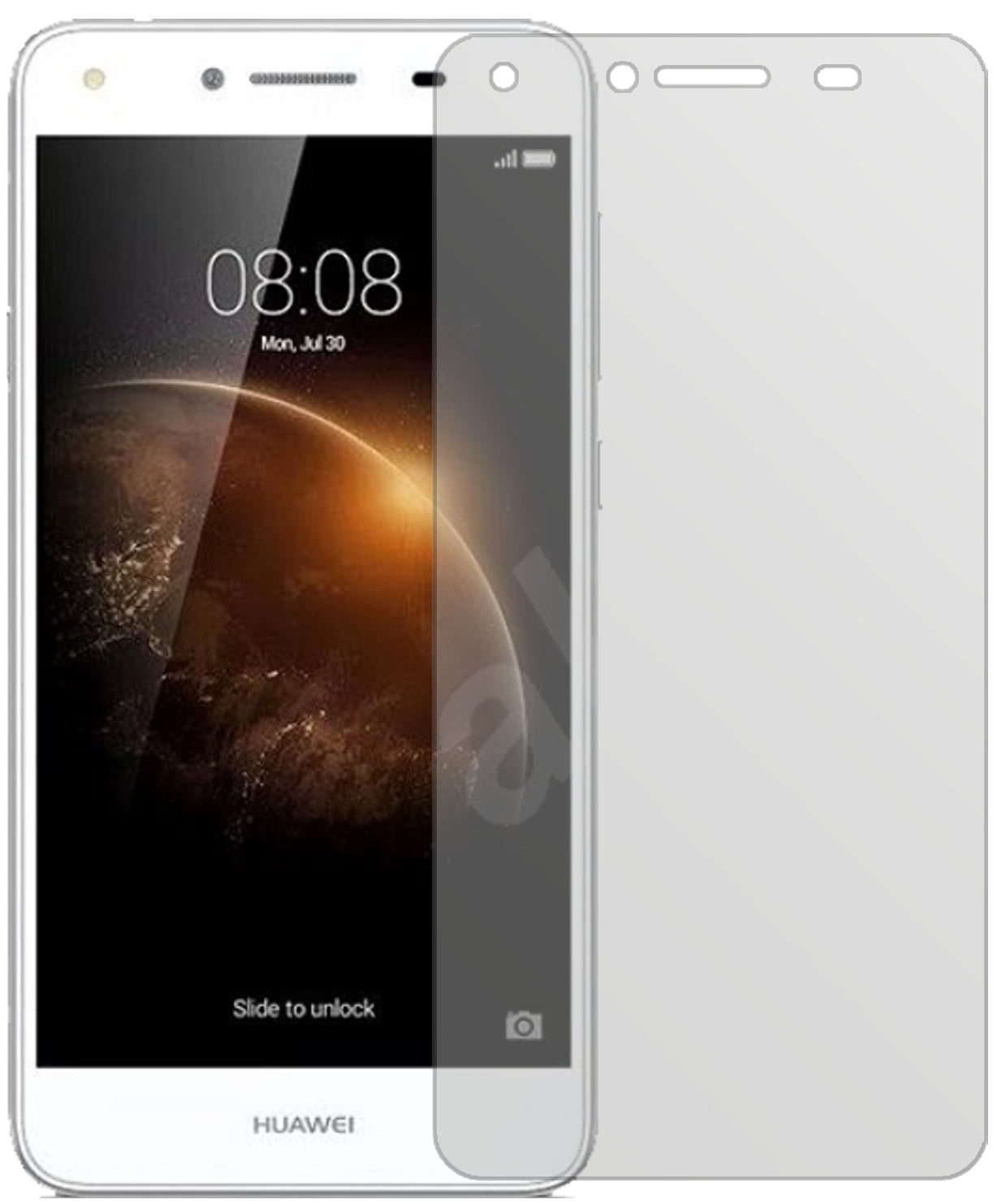 HuaweiY6 II Compact mit aufgebrachter dipos Displayschutzfolie, die lästige Fingerabdrücke minimiert