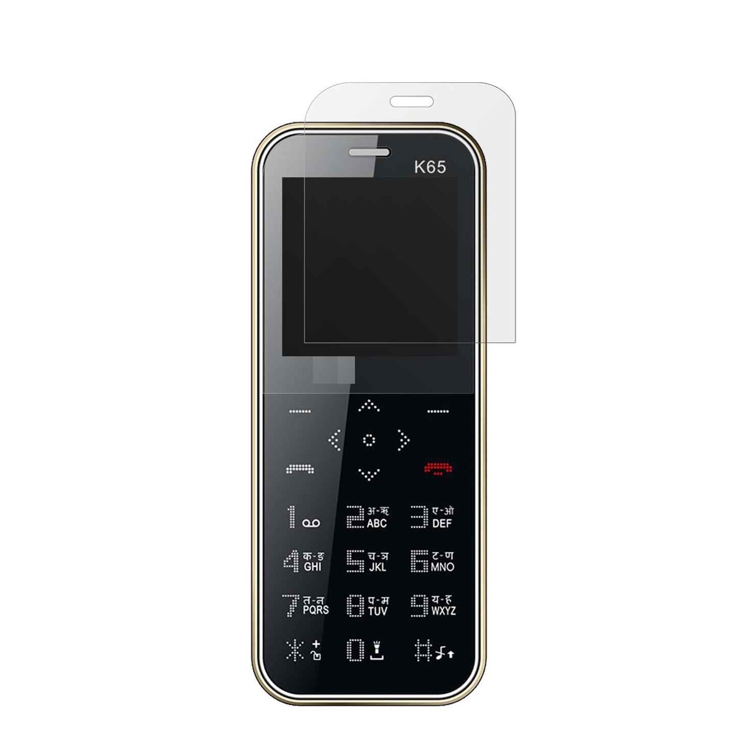 I KallK65 Card mit aufgebrachter dipos Displayschutzfolie, die lästige Fingerabdrücke minimiert