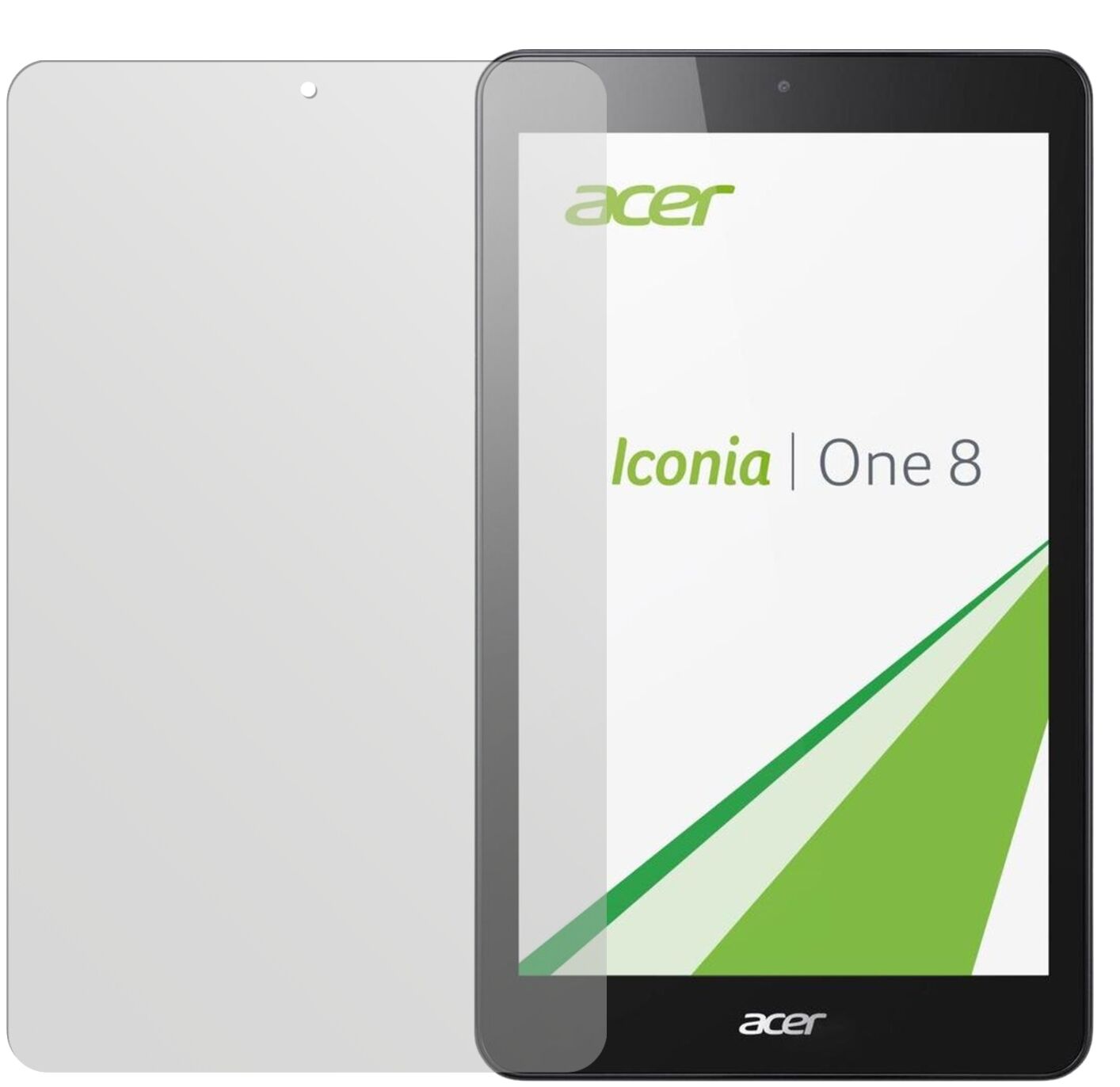 Iconia One 8 B1-830Acer mit aufgebrachter dipos Displayschutzfolie, die lästige Fingerabdrücke minimiert