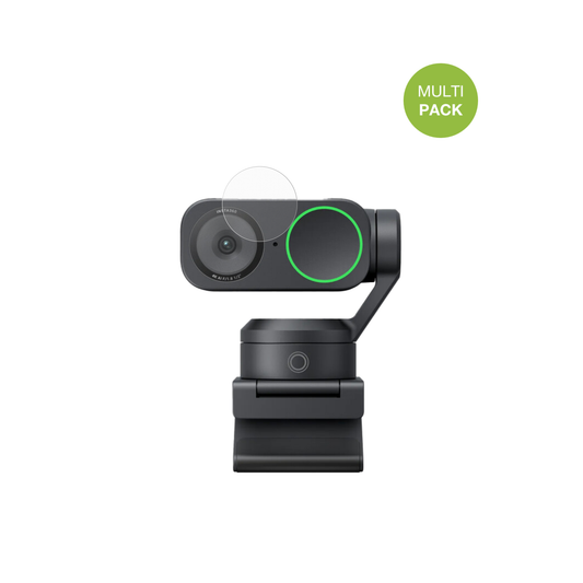 Insta360Link 2 mit aufgebrachter dipos Displayschutzfolie, die lästige Fingerabdrücke minimiert
