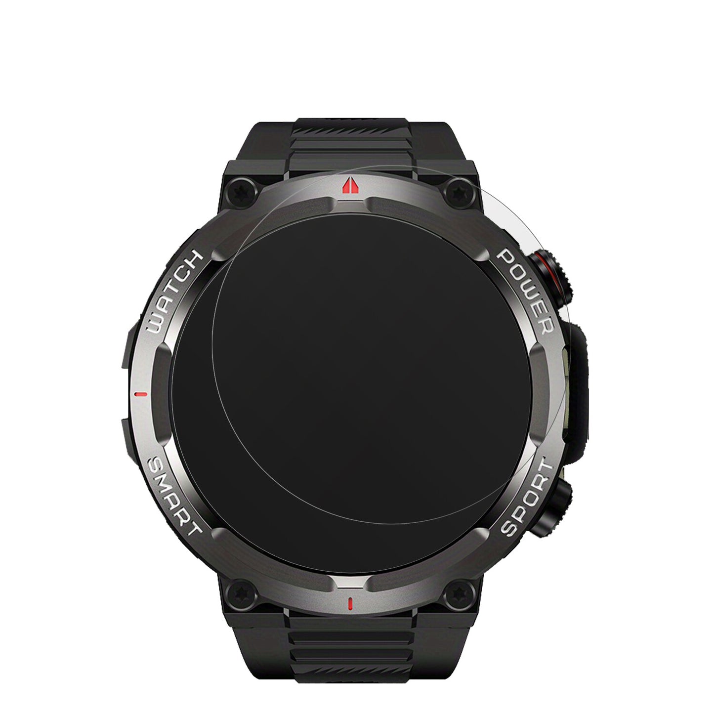 IOWODOW50 1.39 Zoll Smartwatch mit aufgebrachter dipos Displayschutzfolie, die lästige Fingerabdrücke minimiert