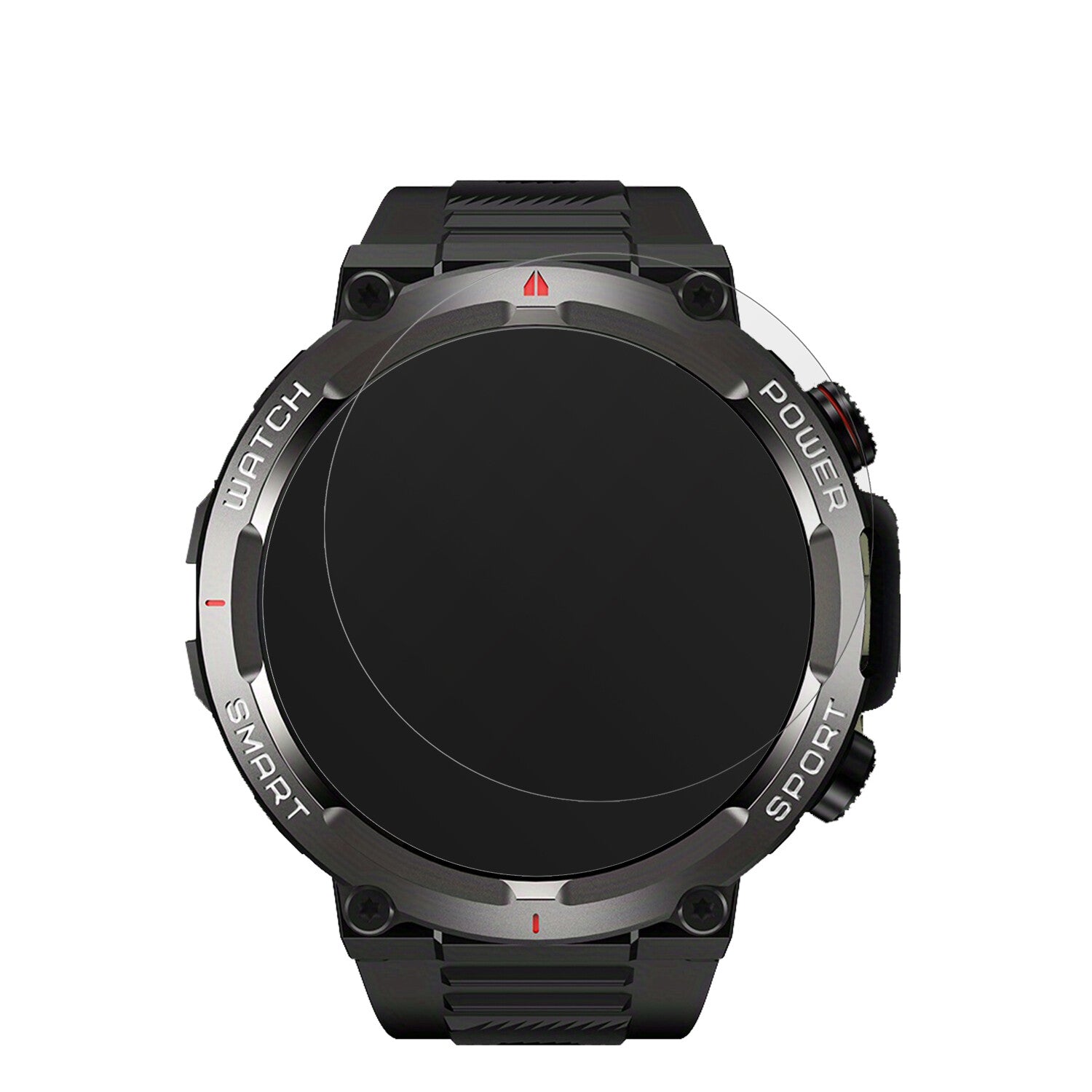IOWODOW50 1.39 Zoll Smartwatch mit aufgebrachter dipos Displayschutzfolie, die lästige Fingerabdrücke minimiert