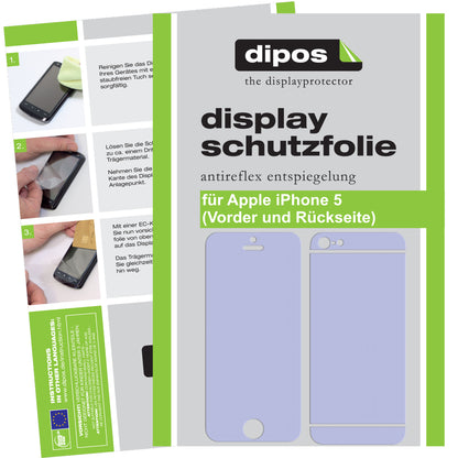 iPhone 5Apple mit aufgebrachter dipos Displayschutzfolie, die lästige Fingerabdrücke minimiert