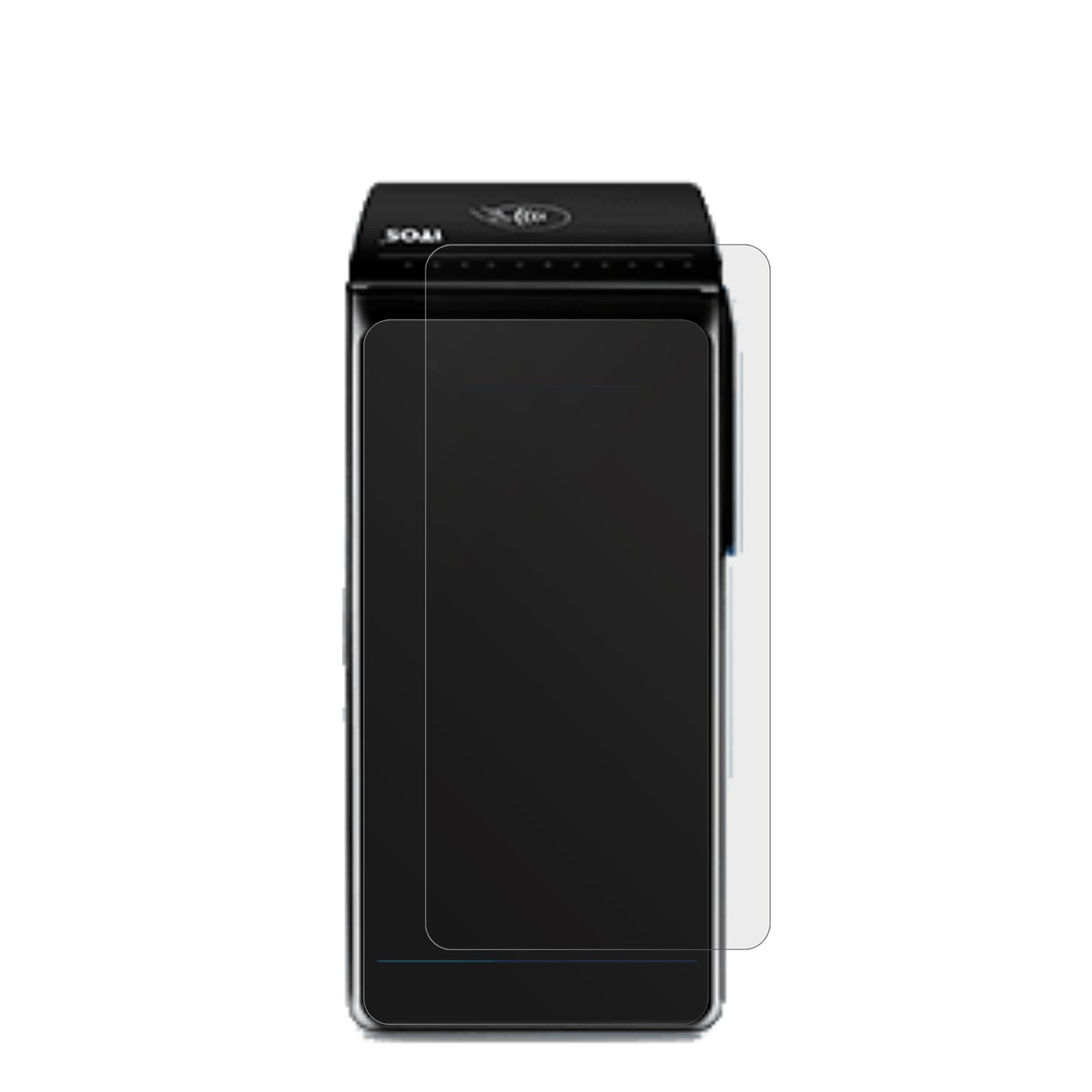 ItosCM5 mit aufgebrachter dipos Displayschutzfolie, die lästige Fingerabdrücke minimiert