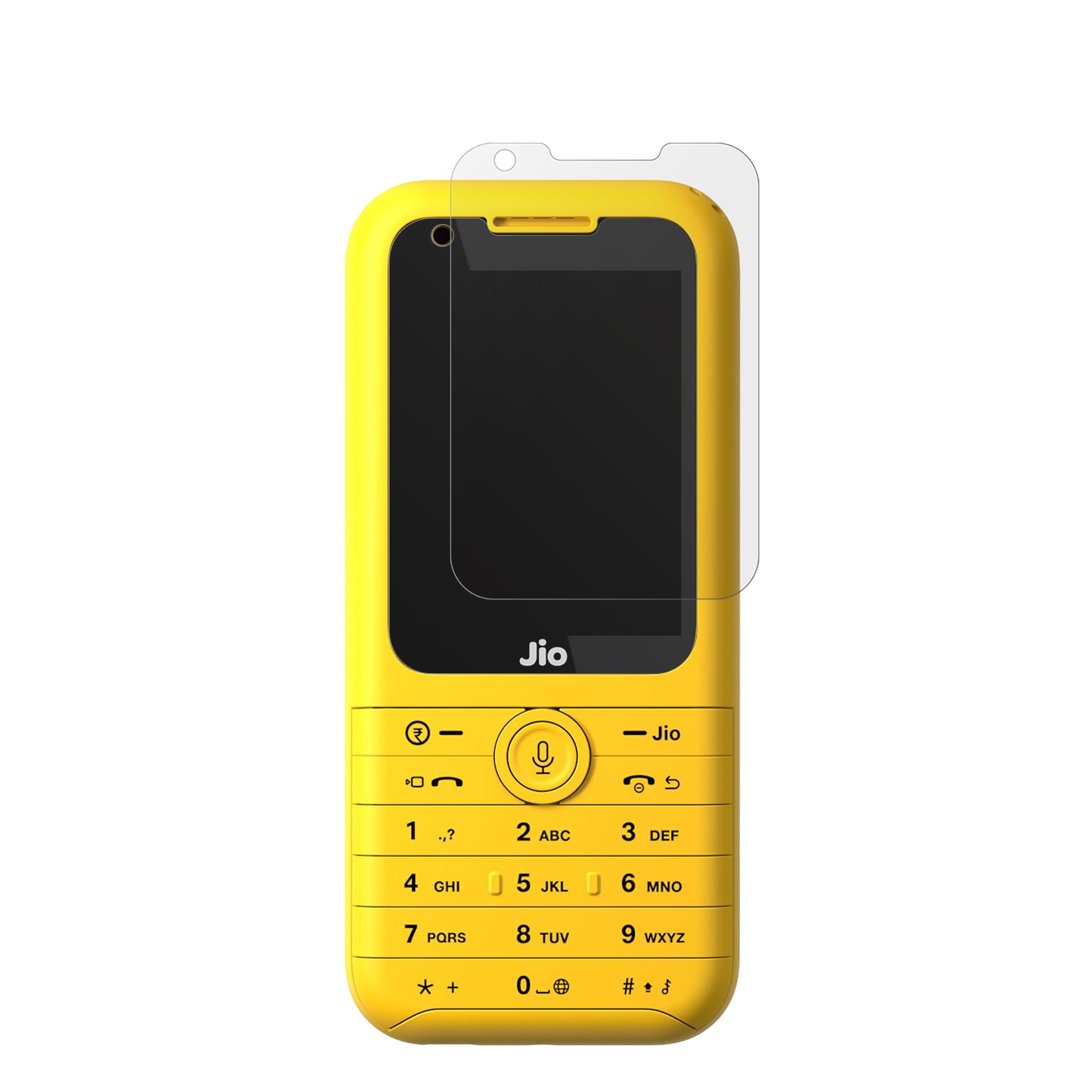 JioPhone Prima mit aufgebrachter dipos Displayschutzfolie, die lästige Fingerabdrücke minimiert