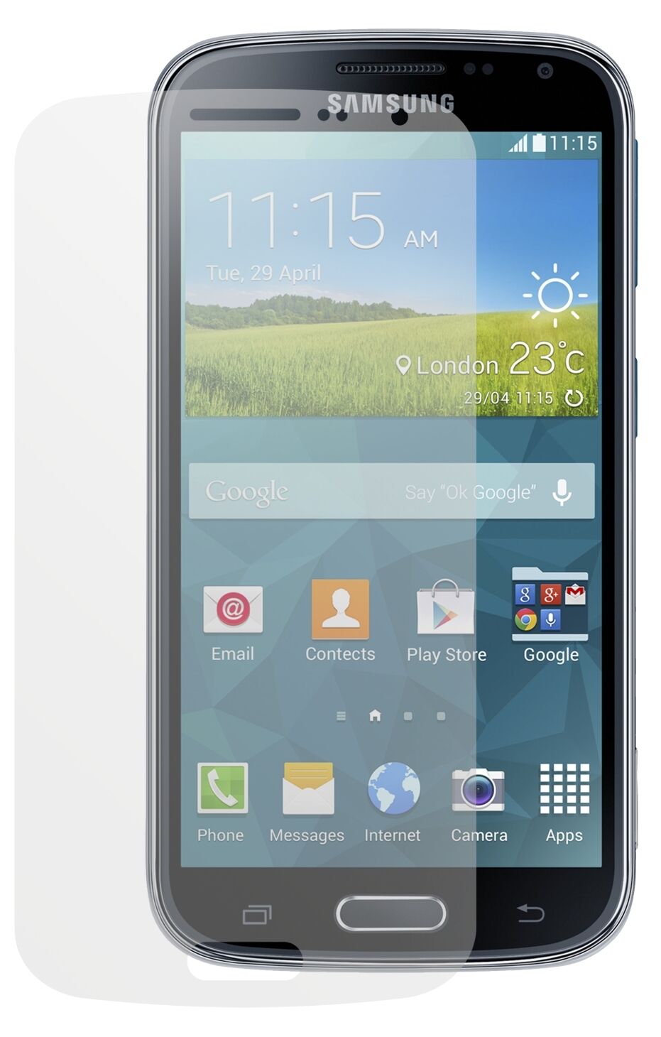 K ZoomSamsung mit aufgebrachter dipos Displayschutzfolie, die lästige Fingerabdrücke minimiert