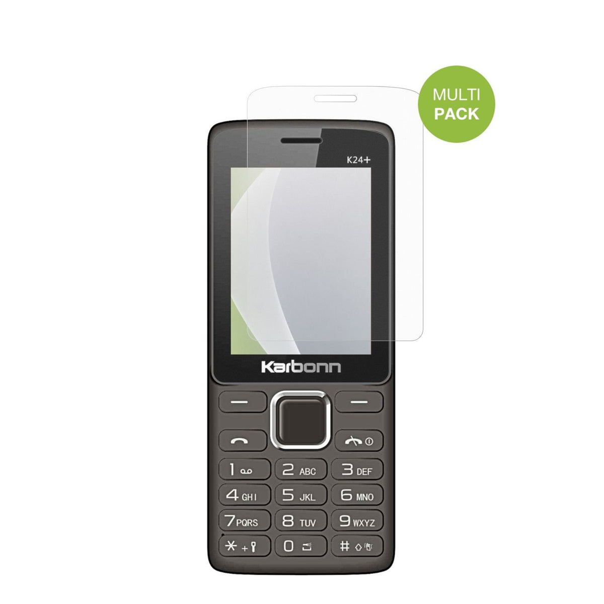 KarbonnK24 Plus mit aufgebrachter dipos Displayschutzfolie, die lästige Fingerabdrücke minimiert