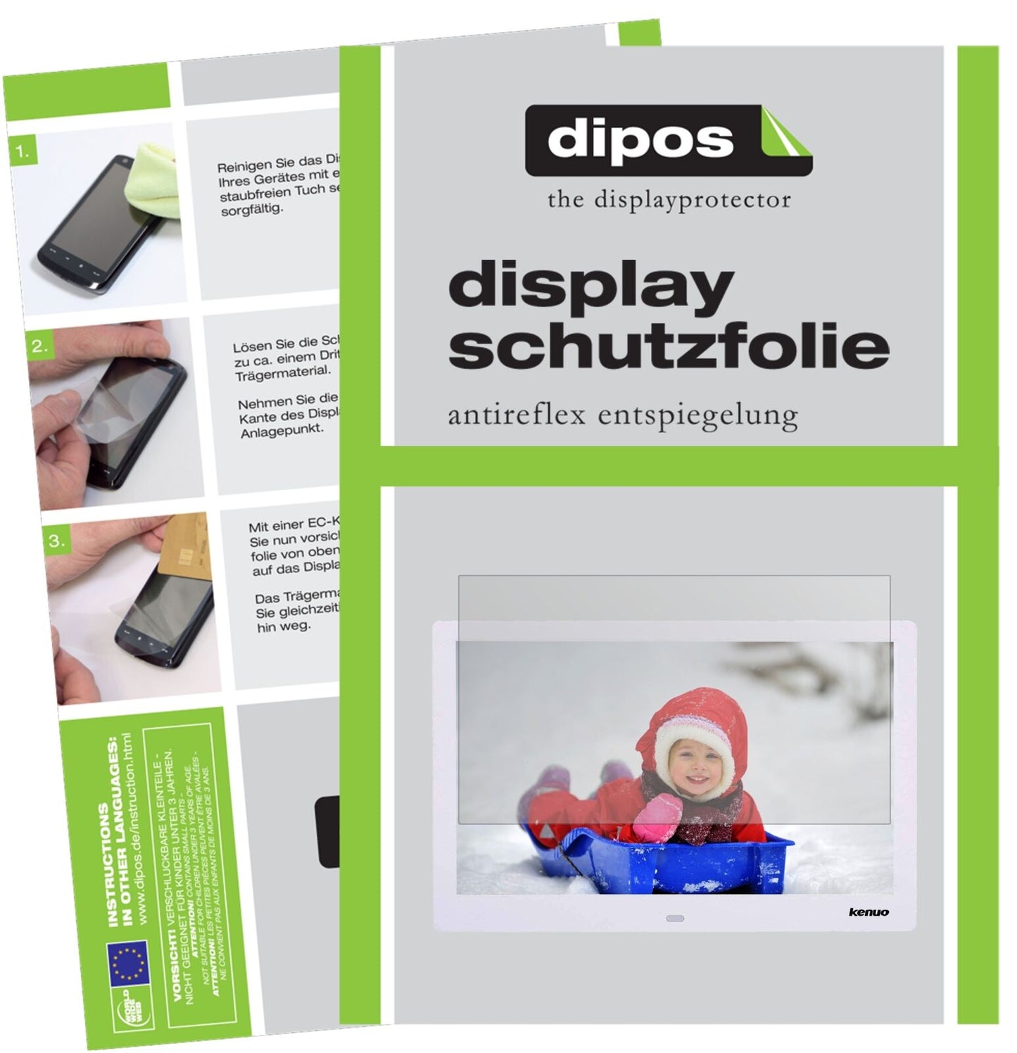 Kenuo15.4 Zoll mit aufgebrachter dipos Displayschutzfolie, die lästige Fingerabdrücke minimiert