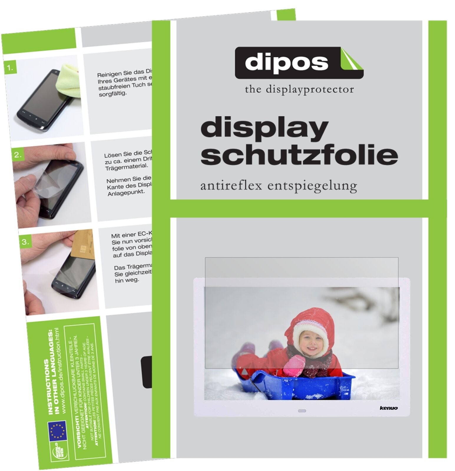 Kenuo15.4 Zoll mit aufgebrachter dipos Displayschutzfolie, die lästige Fingerabdrücke minimiert