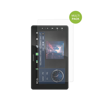 KenwoodDMX-F920DS mit aufgebrachter dipos Displayschutzfolie, die lästige Fingerabdrücke minimiert