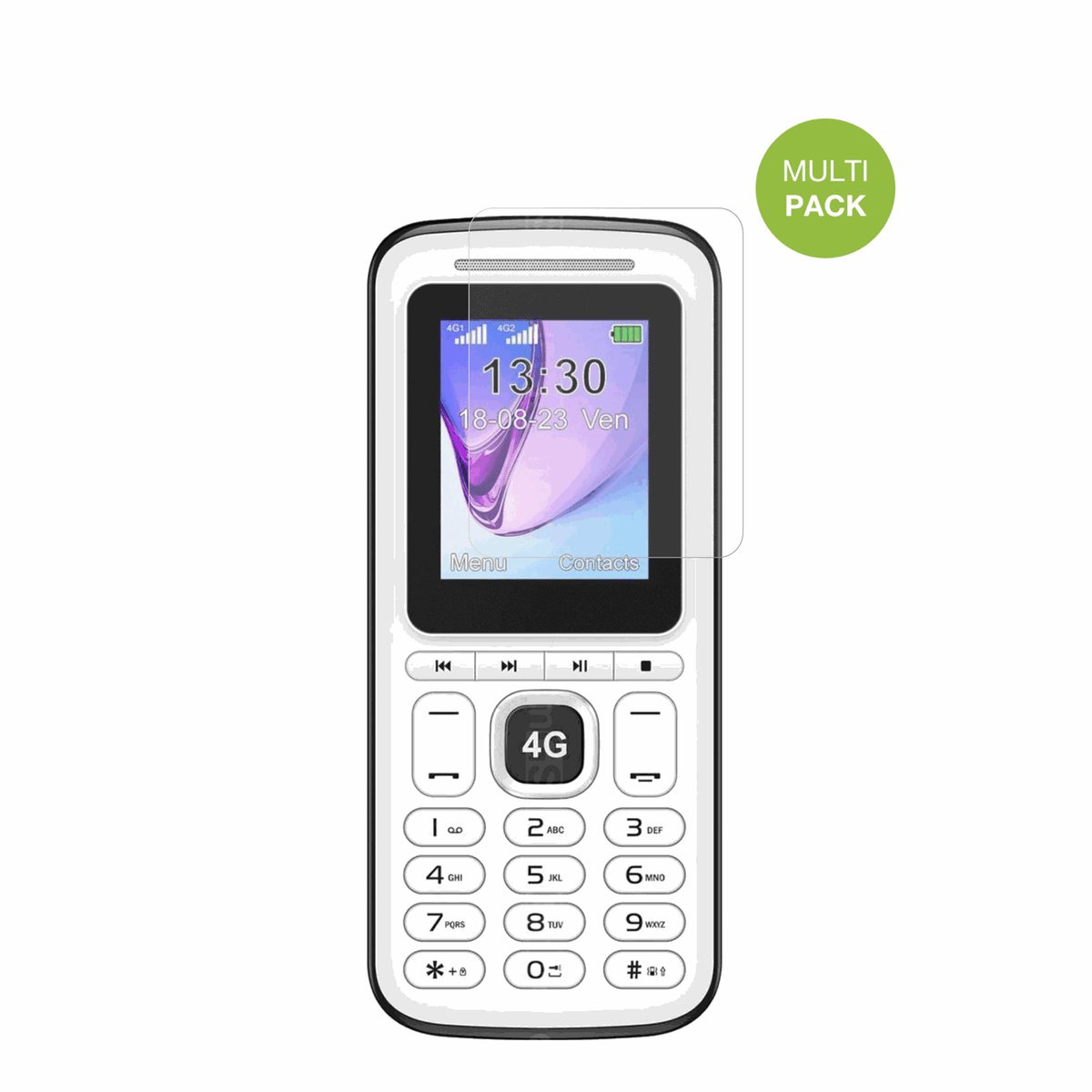 KonrowMoby 4G mit aufgebrachter dipos Displayschutzfolie, die lästige Fingerabdrücke minimiert