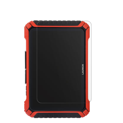 LaunchX-431 Pad IX mit aufgebrachter dipos Displayschutzfolie, die lästige Fingerabdrücke minimiert