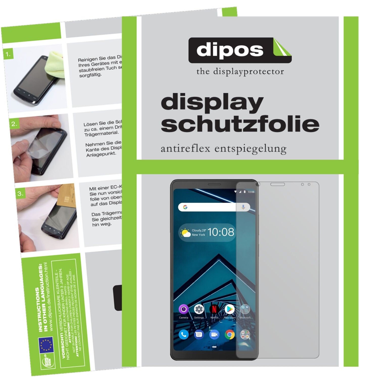 LenovoTab V7 mit aufgebrachter dipos Displayschutzfolie, die lästige Fingerabdrücke minimiert