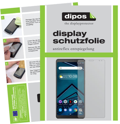 LenovoTab V7 mit aufgebrachter dipos Displayschutzfolie, die lästige Fingerabdrücke minimiert
