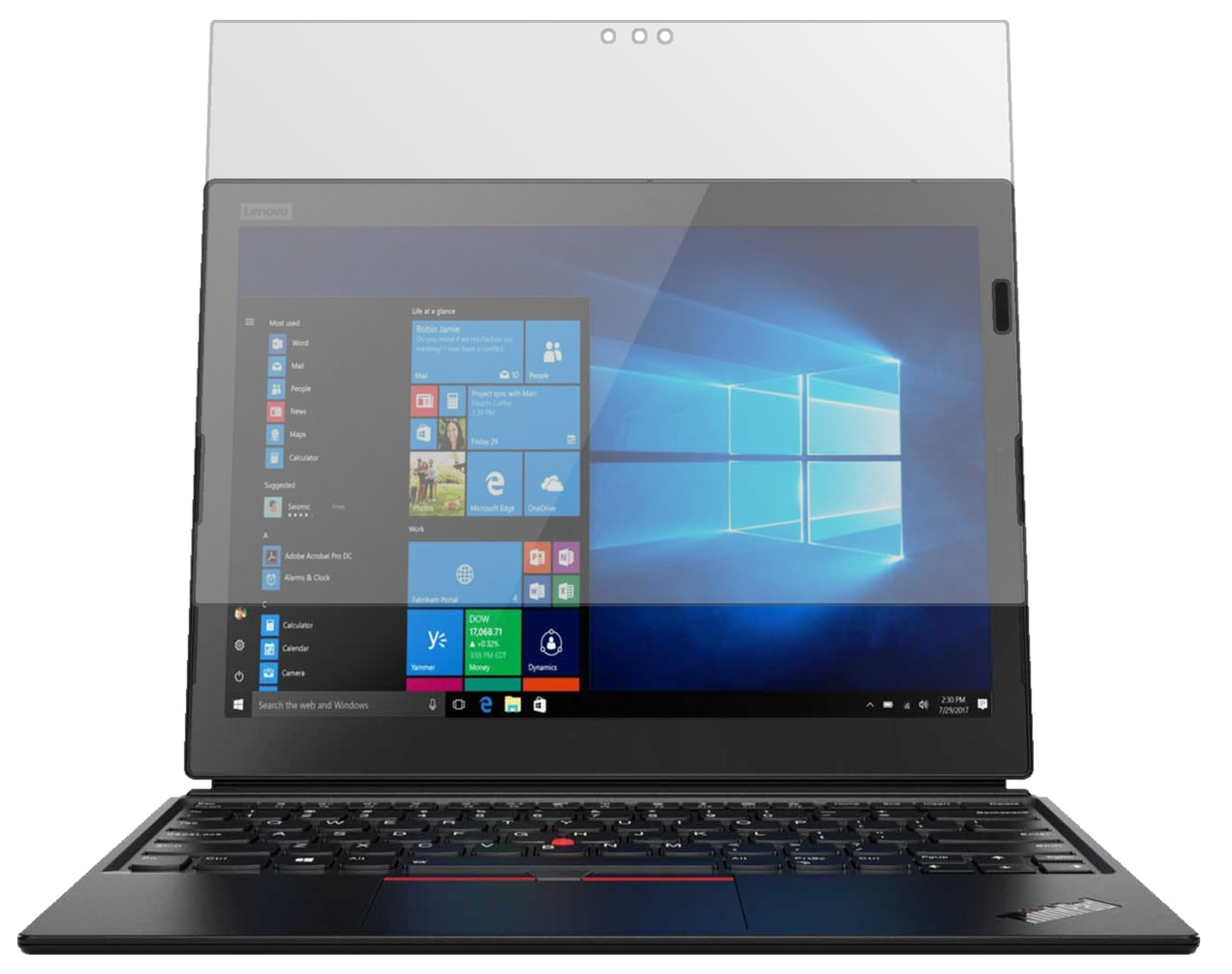 LenovoThinkPad X1 Tablet 3. Gen. mit aufgebrachter dipos Displayschutzfolie, die lästige Fingerabdrücke minimiert