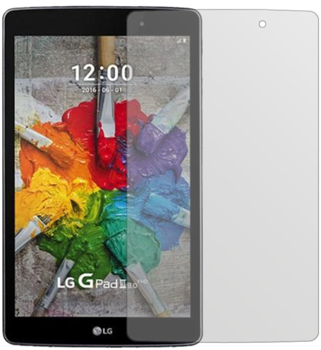 LGG Pad 3 8.0 mit aufgebrachter dipos Displayschutzfolie, die lästige Fingerabdrücke minimiert