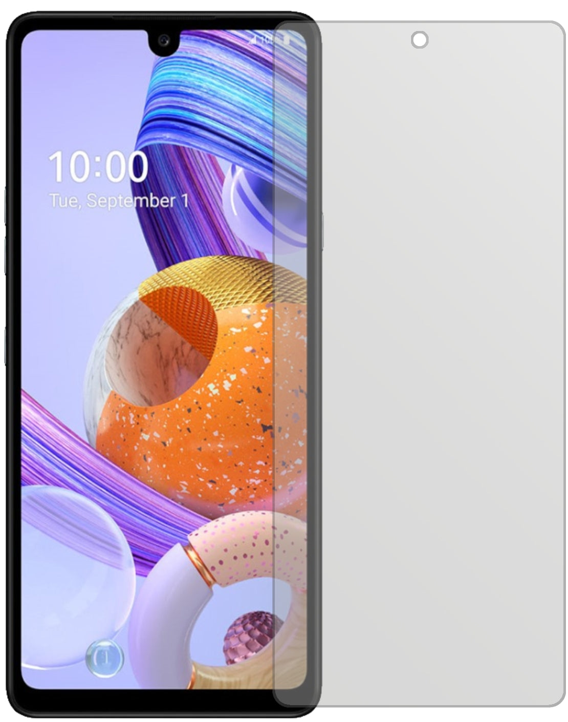 LGK71 mit aufgebrachter dipos Displayschutzfolie, die lästige Fingerabdrücke minimiert