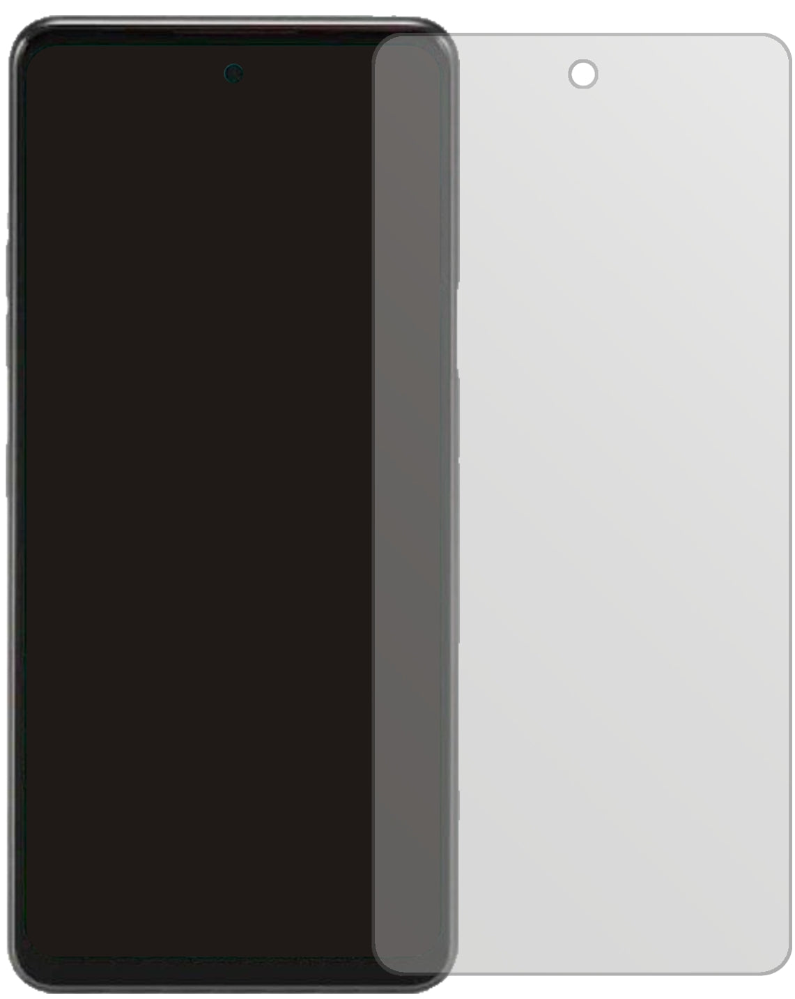 LGQ92 5G mit aufgebrachter dipos Displayschutzfolie, die lästige Fingerabdrücke minimiert