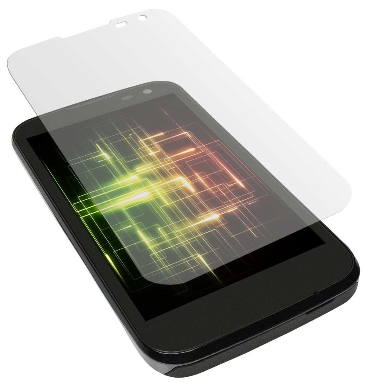 Life X4701Medion mit aufgebrachter dipos Displayschutzfolie, die lästige Fingerabdrücke minimiert