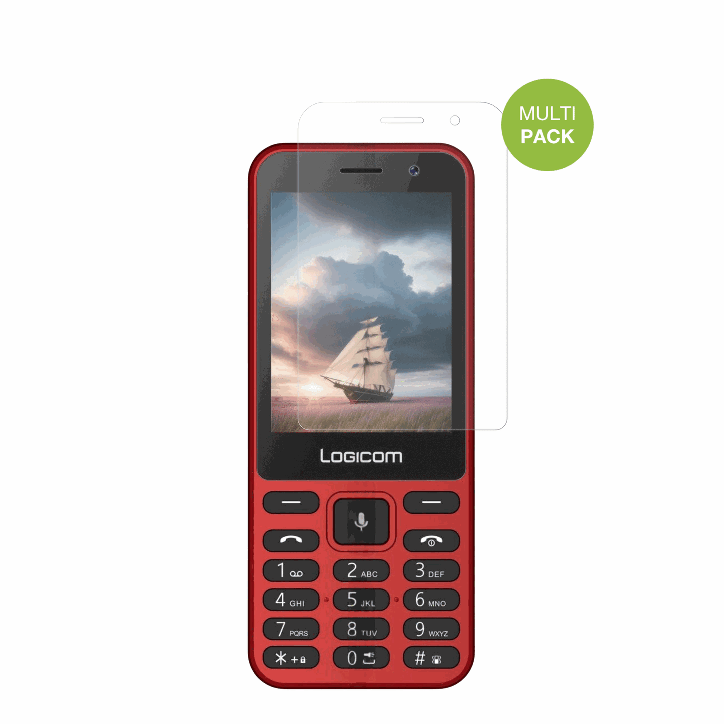 LogicomKay 284 mit aufgebrachter dipos Displayschutzfolie, die lästige Fingerabdrücke minimiert
