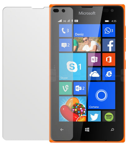 Lumia 532Microsoft mit aufgebrachter dipos Displayschutzfolie, die lästige Fingerabdrücke minimiert