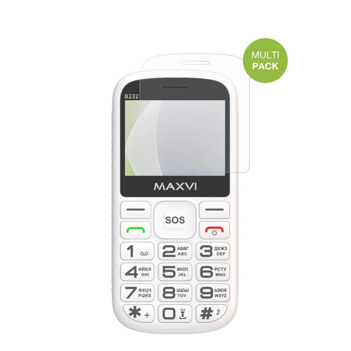 MaxviB232 mit aufgebrachter dipos Displayschutzfolie, die lästige Fingerabdrücke minimiert
