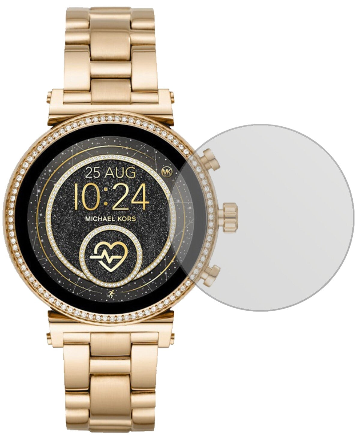 Michael KorsSofie 2.0 Smartwatch mit aufgebrachter dipos Displayschutzfolie, die lästige Fingerabdrücke minimiert