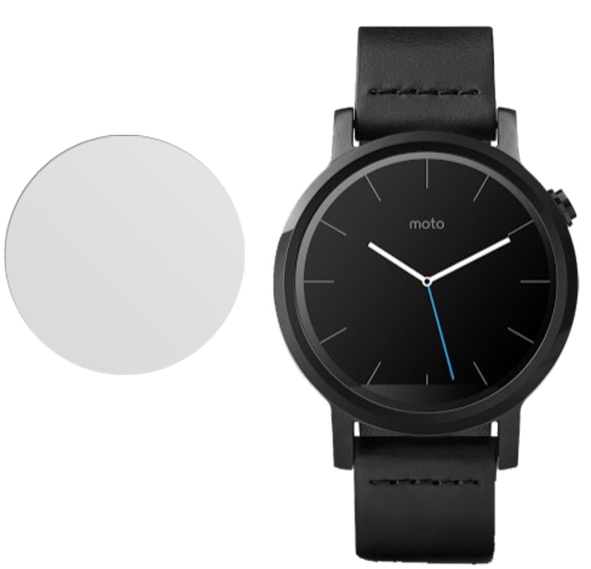Moto 360 42mm (2. Gen.)Motorola mit aufgebrachter dipos Displayschutzfolie, die lästige Fingerabdrücke minimiert