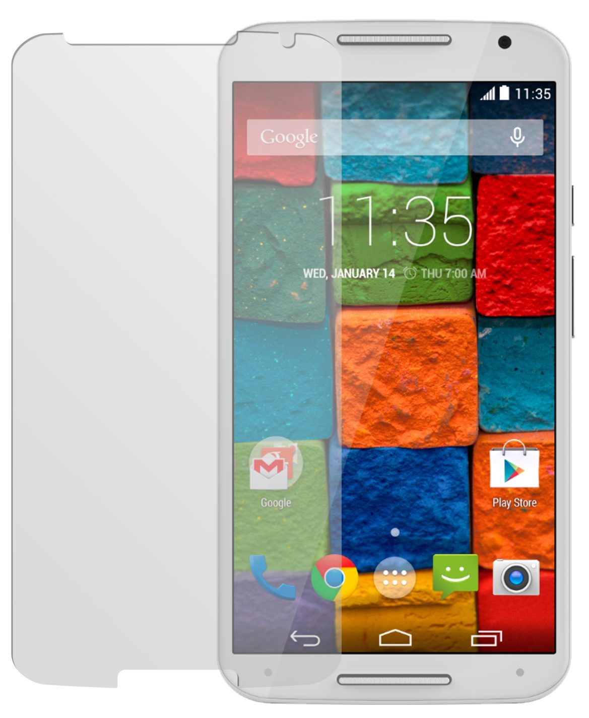 Moto X (2. Gen.)Motorola mit aufgebrachter dipos Displayschutzfolie, die lästige Fingerabdrücke minimiert