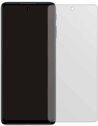 MotorolaMoto G51 5G mit aufgebrachter dipos Displayschutzfolie, die lästige Fingerabdrücke minimiert