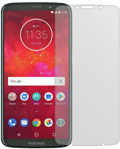 MotorolaMoto Z3 Play mit aufgebrachter dipos Displayschutzfolie, die lästige Fingerabdrücke minimiert