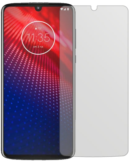 MotorolaMoto Z4 mit aufgebrachter dipos Displayschutzfolie, die lästige Fingerabdrücke minimiert
