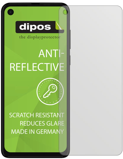 MotorolaP50 mit aufgebrachter dipos Displayschutzfolie, die lästige Fingerabdrücke minimiert