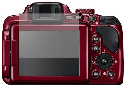 NikonCoolpix B700 mit aufgebrachter dipos Displayschutzfolie, die lästige Fingerabdrücke minimiert