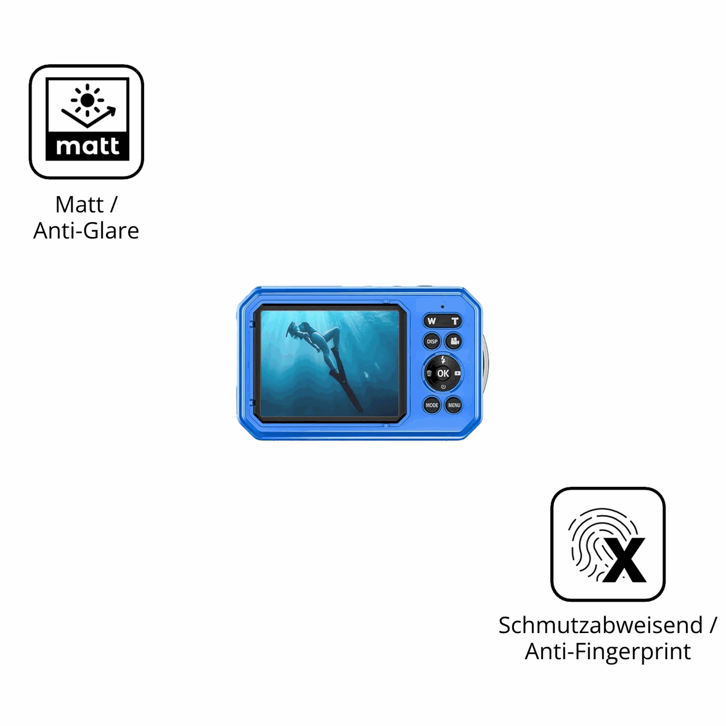 NinjaDouble Stack XL mit aufgebrachter dipos Displayschutzfolie, die lästige Fingerabdrücke minimiert