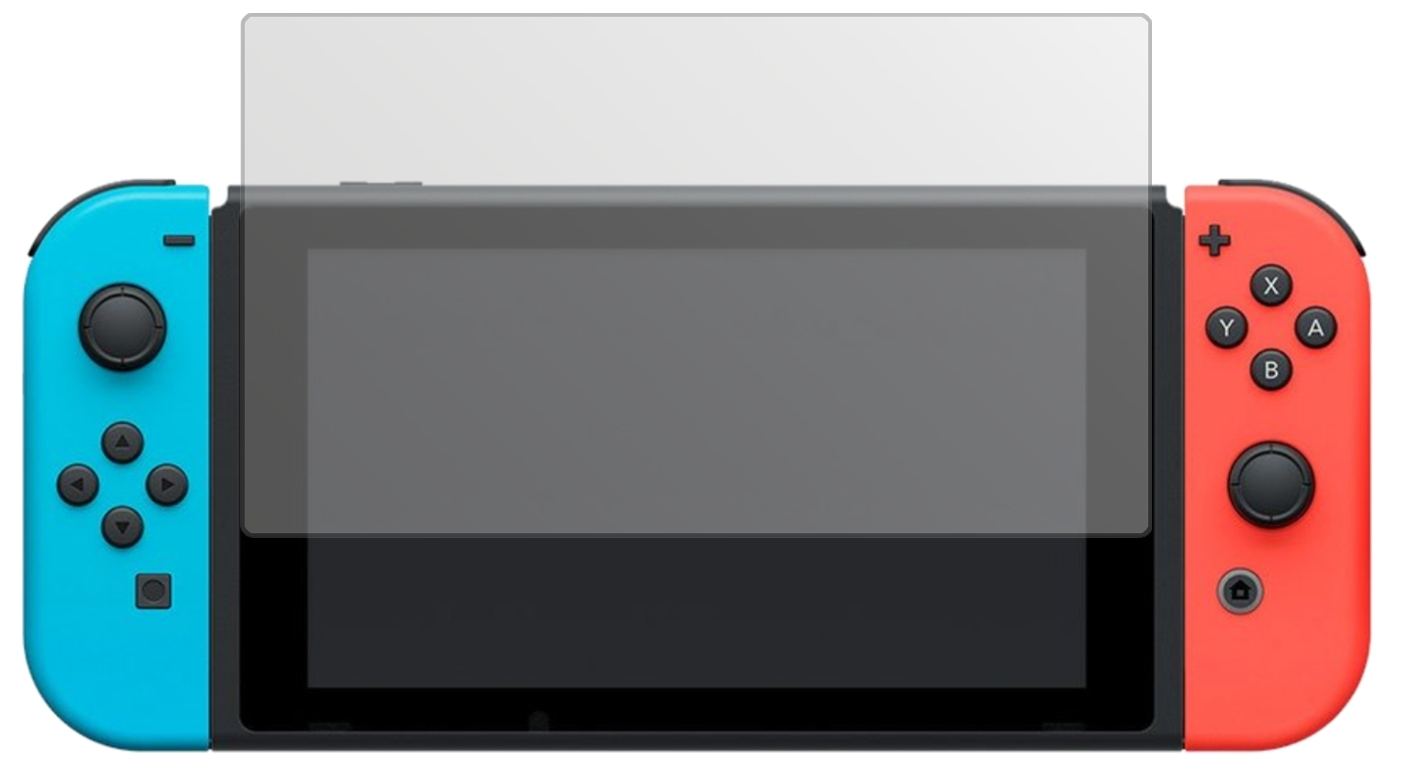 NintendoSwitch mit aufgebrachter dipos Displayschutzfolie, die lästige Fingerabdrücke minimiert