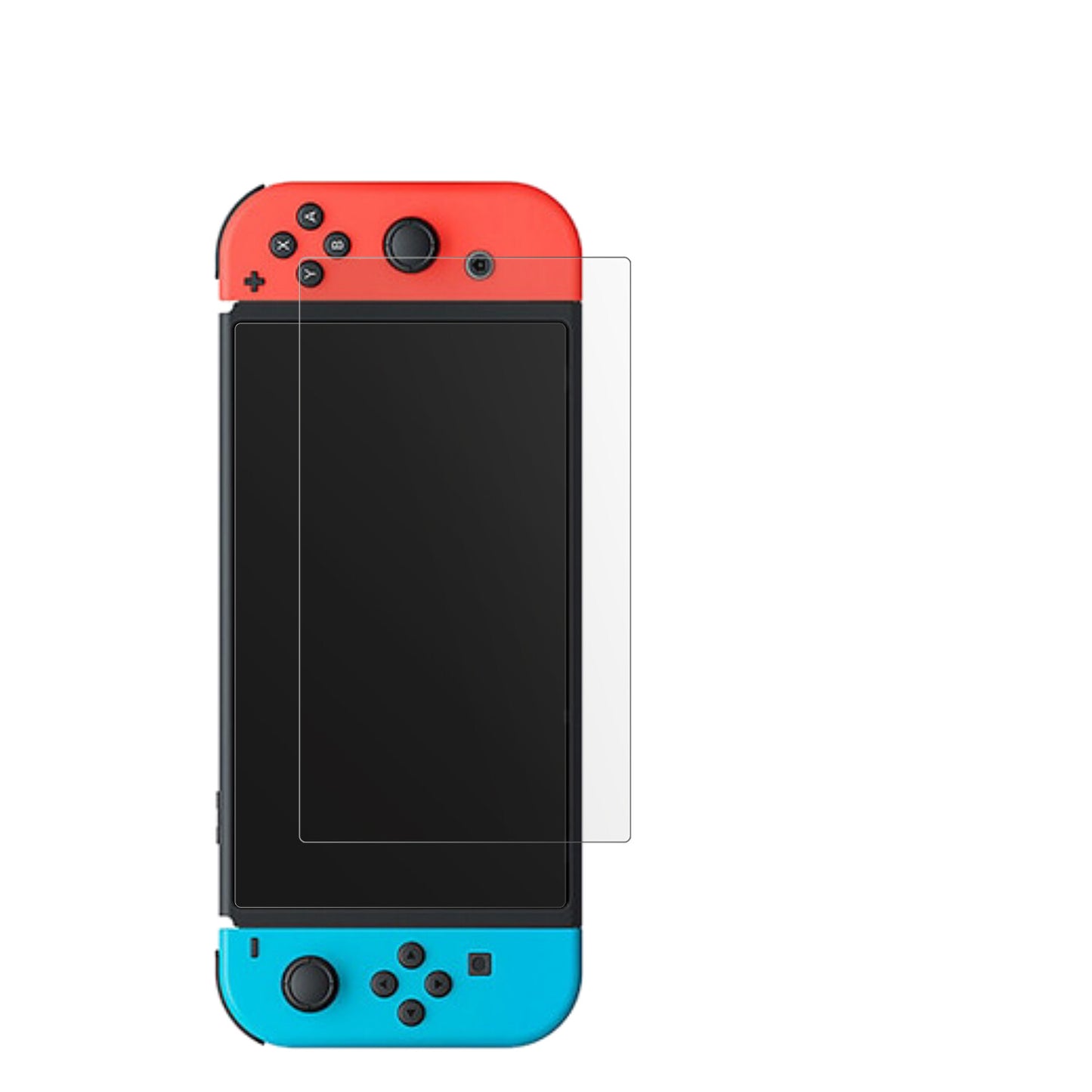 NintendoSwitch OLED mit aufgebrachter dipos Displayschutzfolie, die lästige Fingerabdrücke minimiert